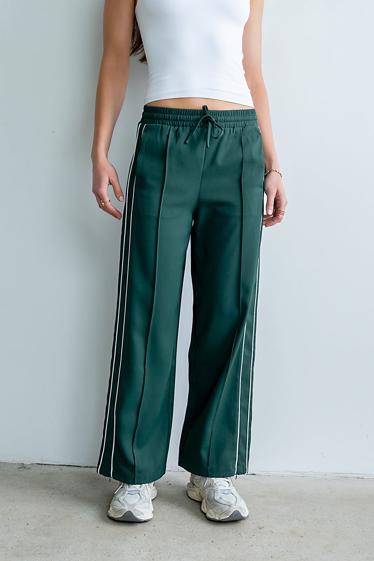 Emily Striped Wide Leg Pants in Green