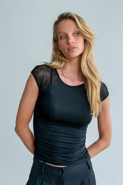 Brandy Mesh Top in Black - FINAL SALE