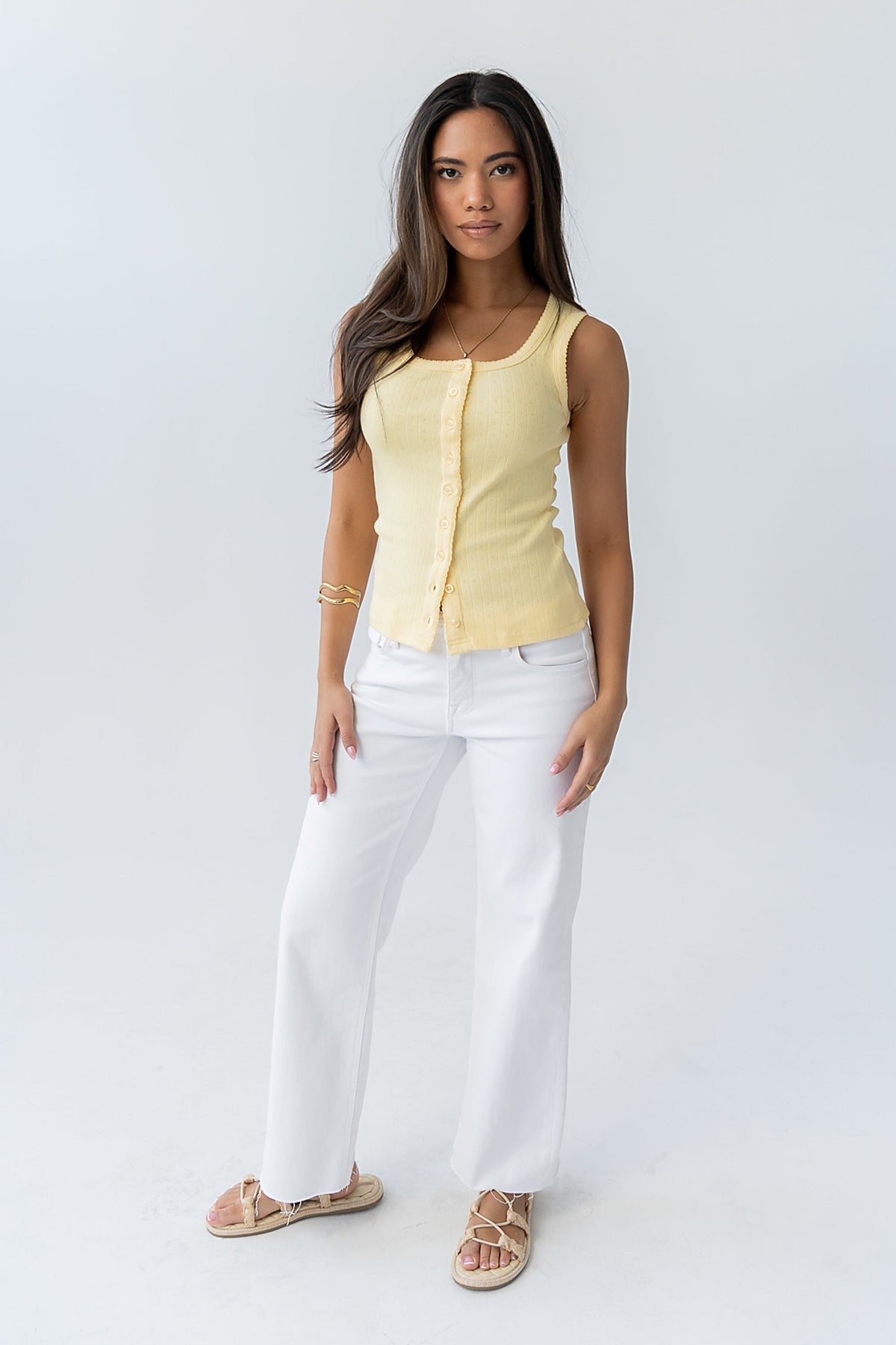 Apollo Knit Tank Top in Yellow