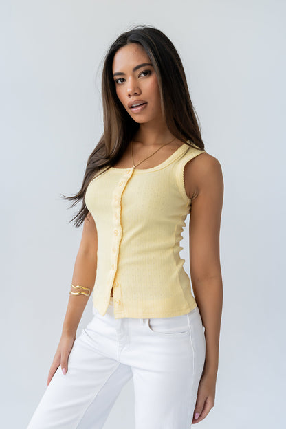 Apollo Knit Tank Top in Yellow