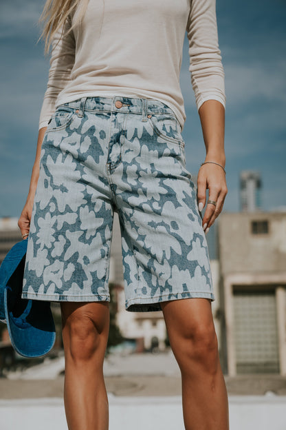 Declan Floral Bermuda Denim Shorts