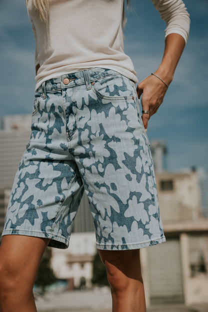 Declan Floral Bermuda Denim Shorts