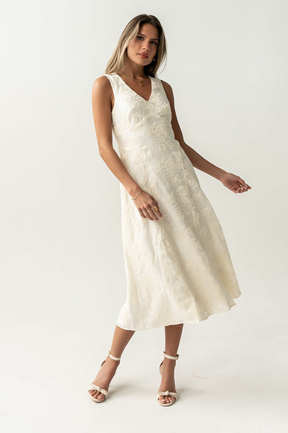 Ariel Embroidered Midi Dress