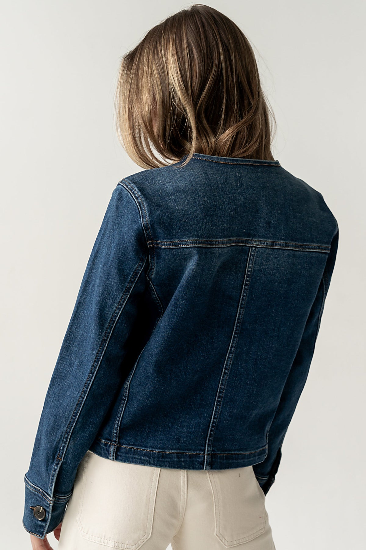 Cozette Barrel Jacket in Dark Wash