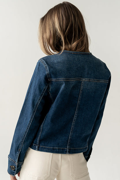 Cozette Barrel Jacket in Dark Wash