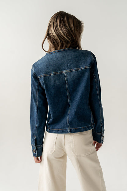 Cozette Barrel Jacket in Dark Wash