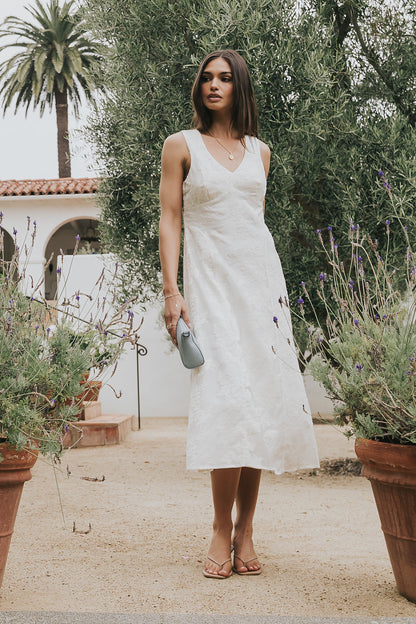 Ariel Embroidered Midi Dress