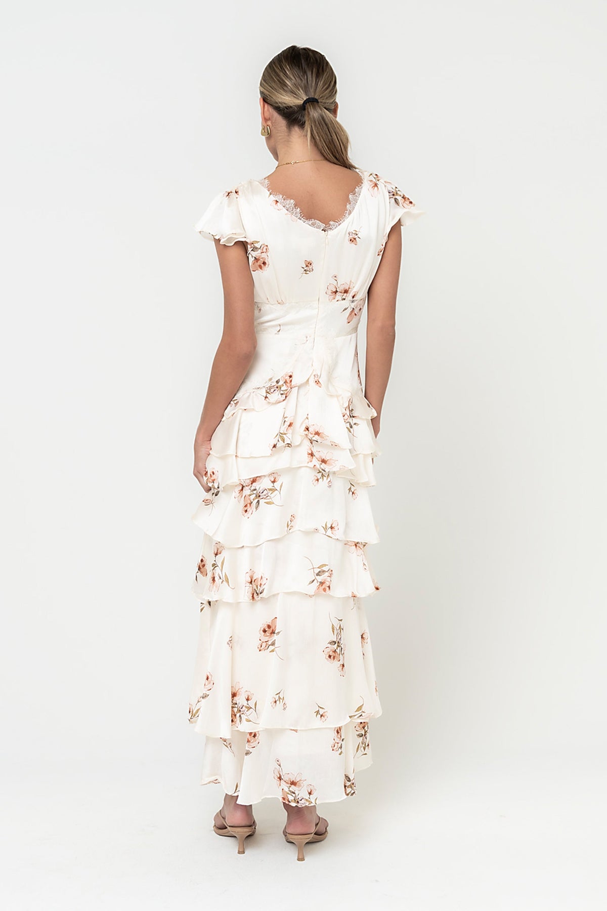 Gigi Ruffle Maxi Dress in Ivory