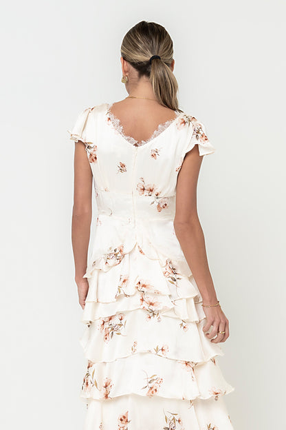 Gigi Ruffle Maxi Dress in Ivory