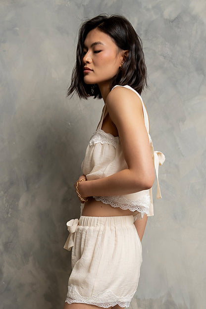 Elsie Lace Trim Shorts