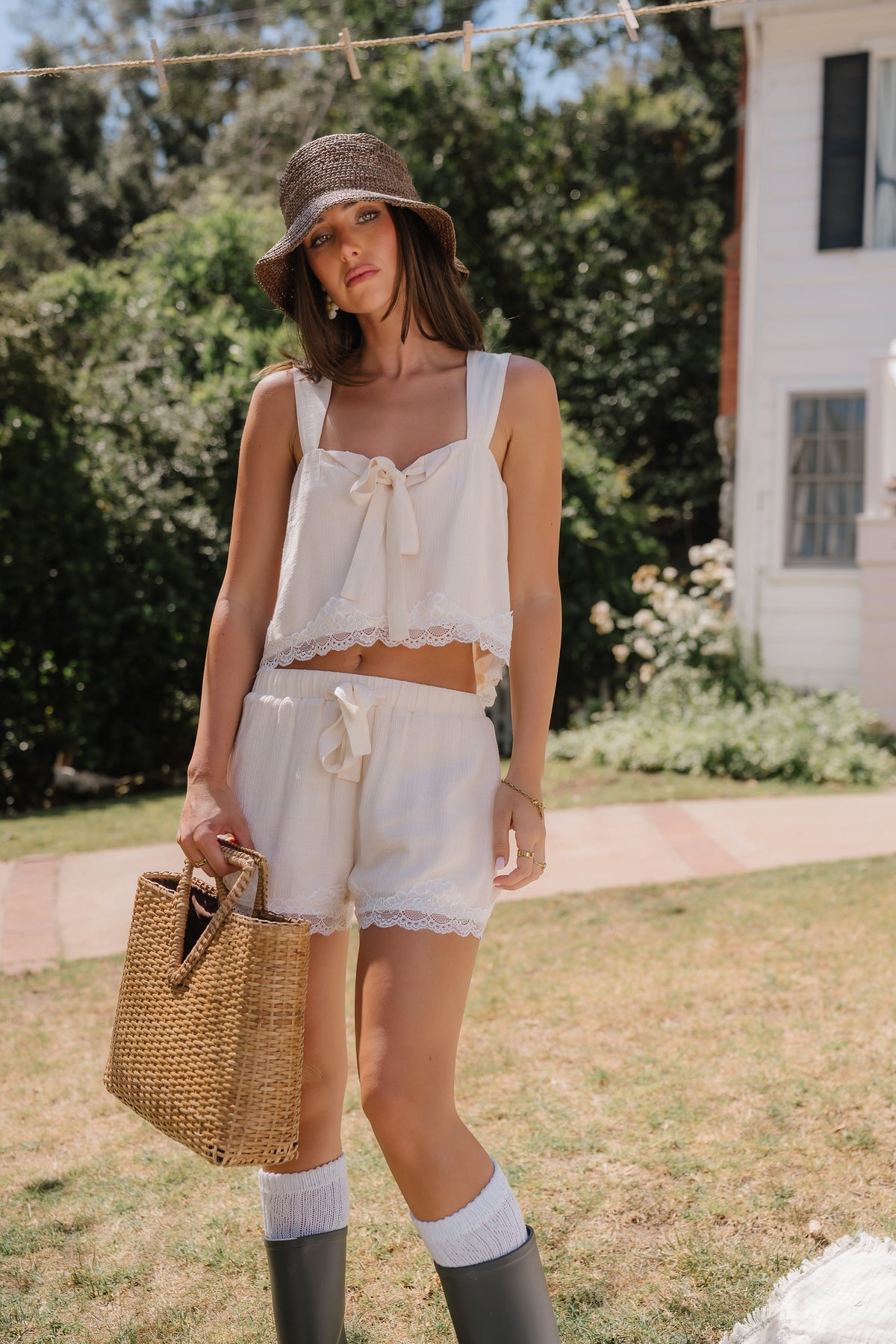Elsie Lace Trim Shorts