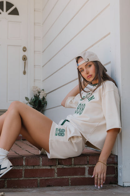 Boston Graphic Drawstring Shorts