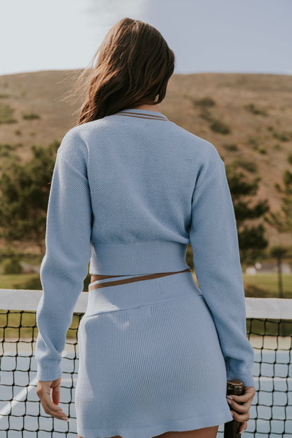 Coco Zip Up Sweater in Blue