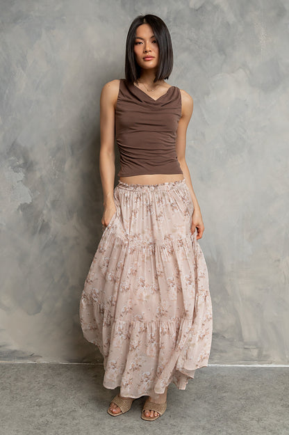 Asa Ruched Tank Top in Mocha