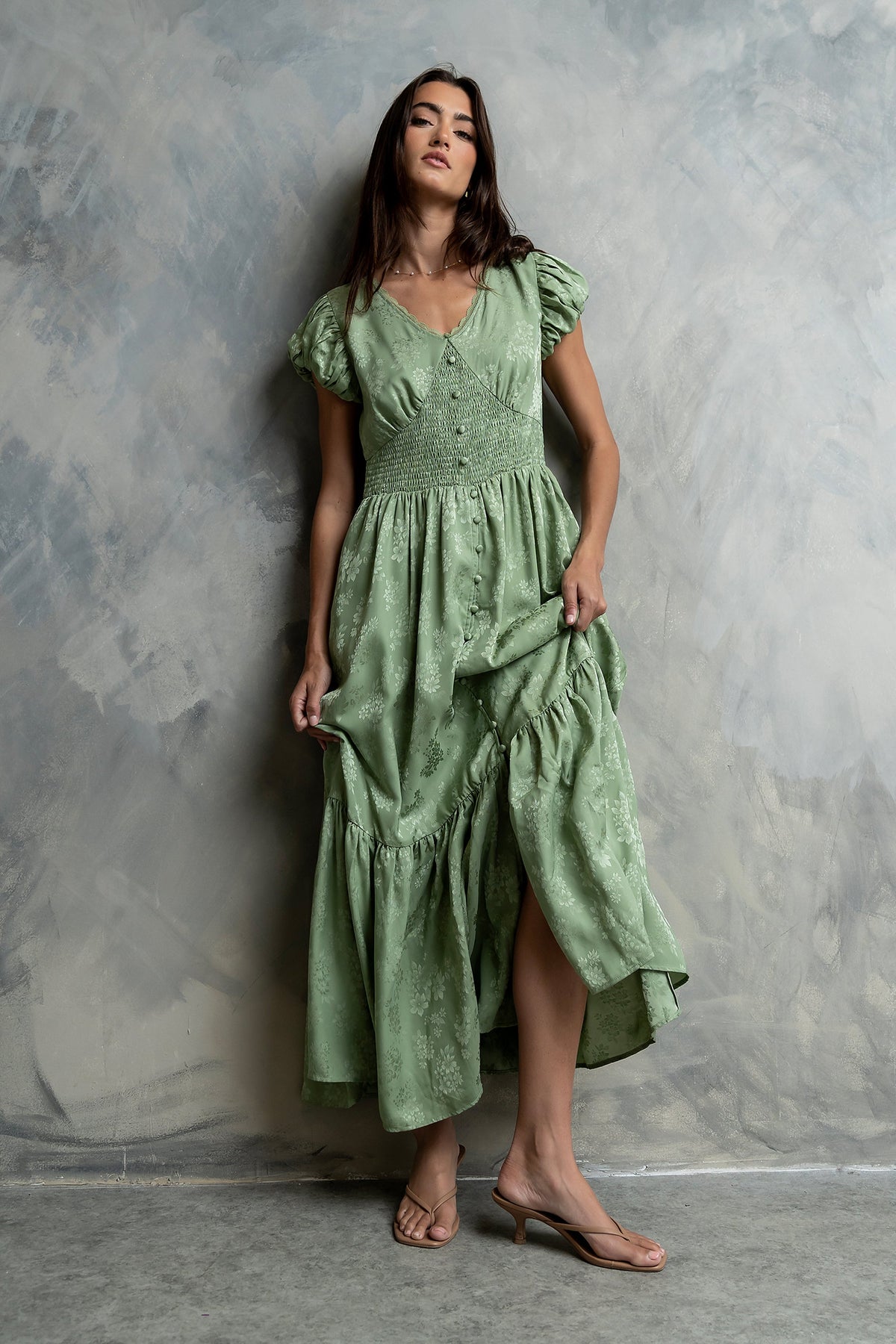 Eliza Maxi Dress in Green