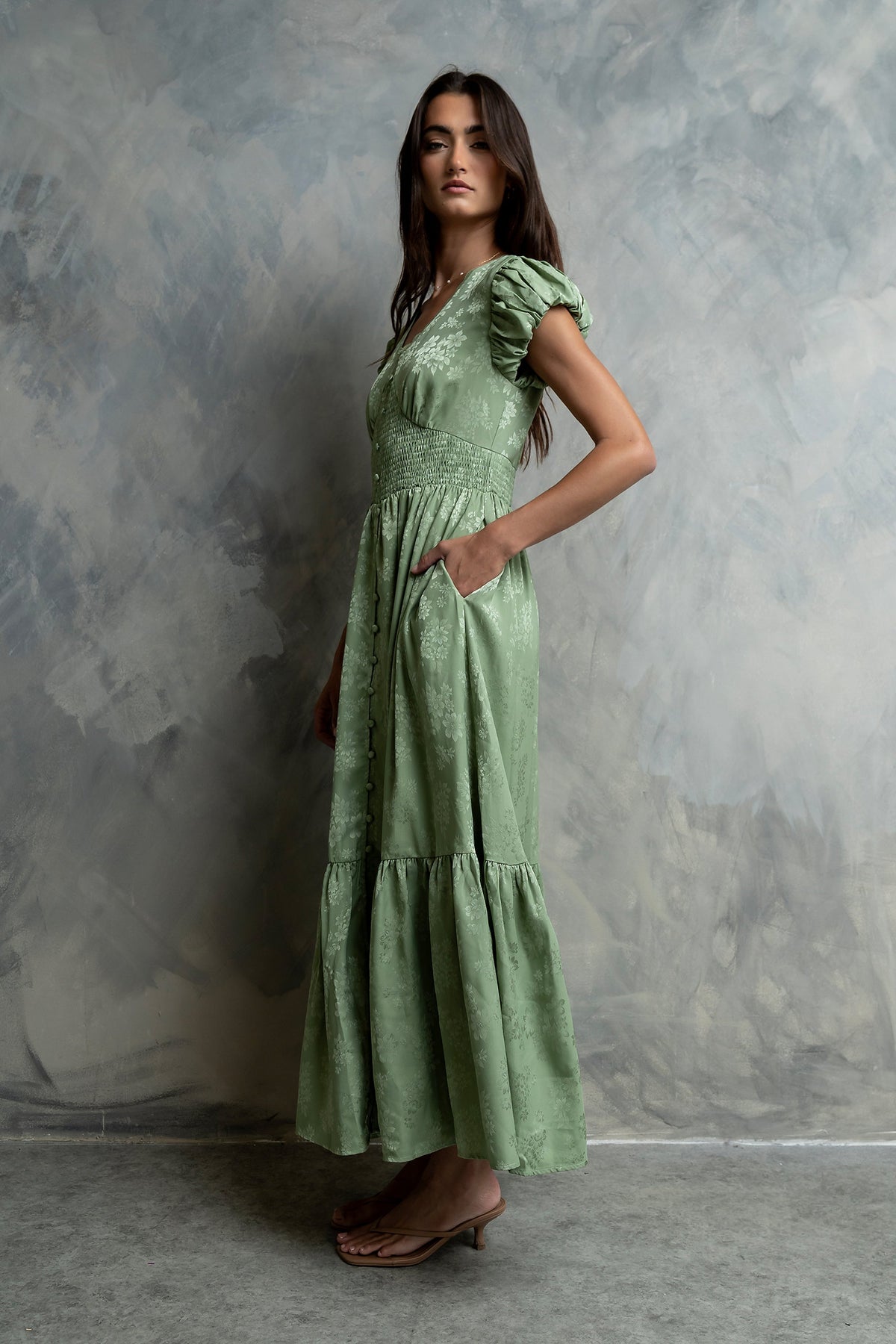 Eliza Maxi Dress in Green