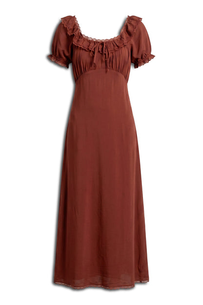 Annelise Maxi Dress in Red-Brown