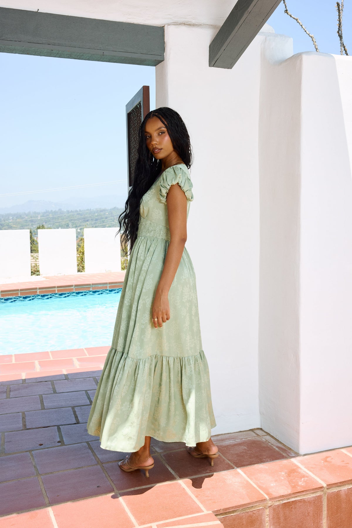 Eliza Maxi Dress in Green