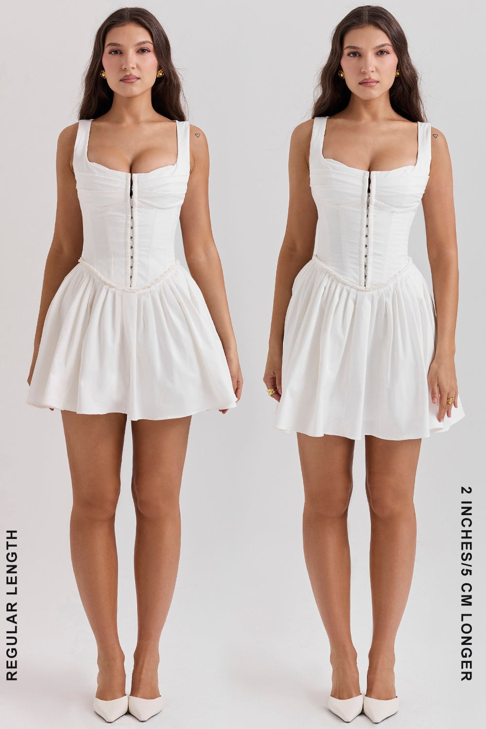 white pleated mini dress