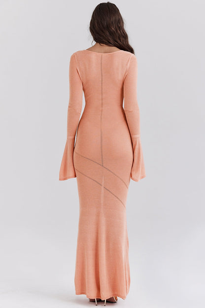 sorbet metallic knit maxi dress