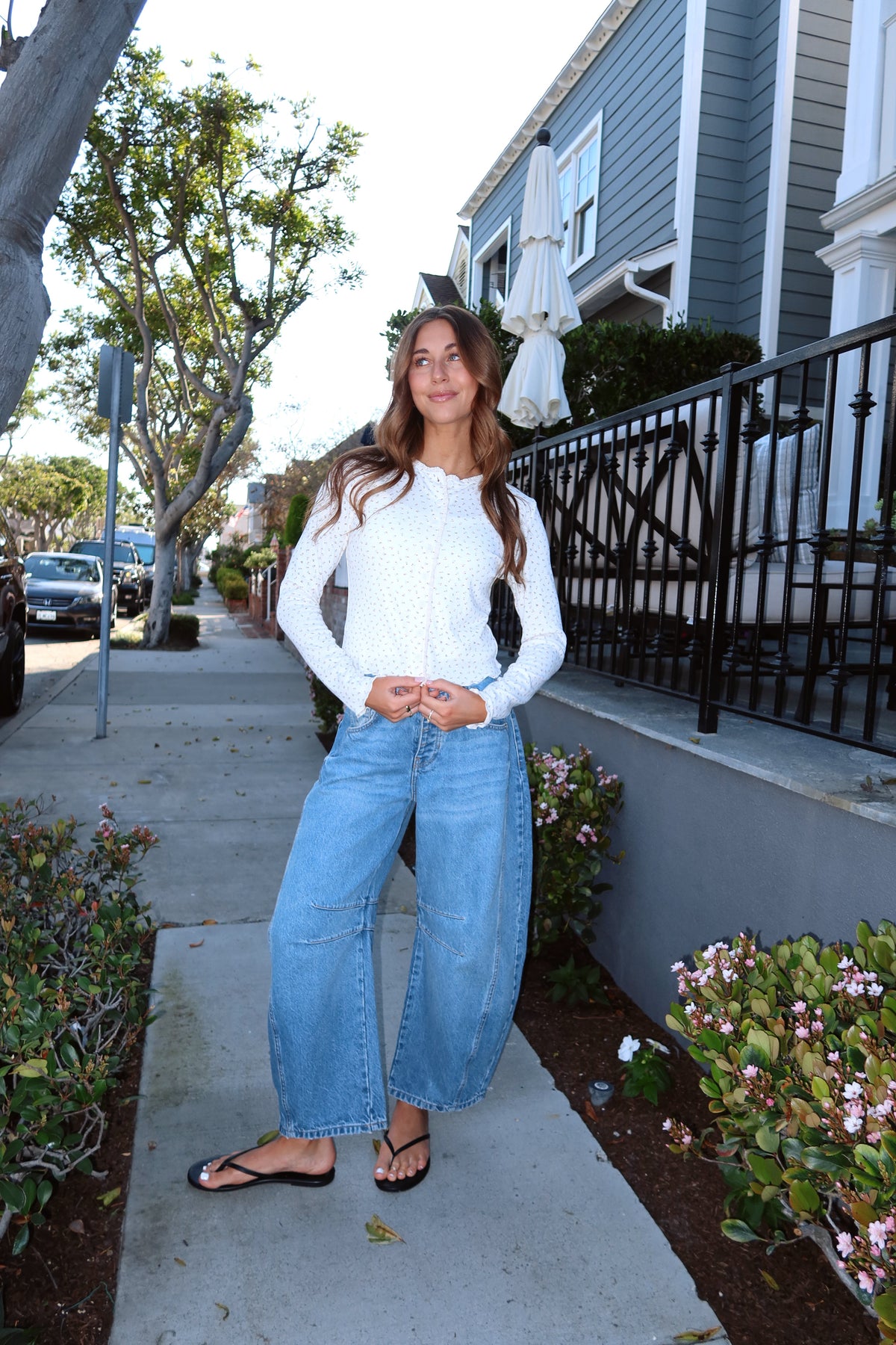 Allie Pointelle Knit Top in Cream