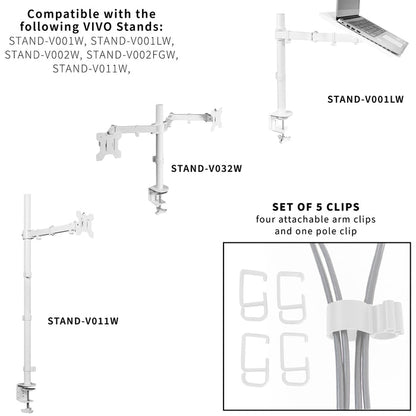4" Cable Clip Kit for Monitor Stand with allen wrench storage