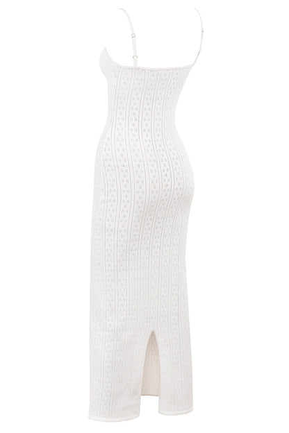 white knit maxi dress