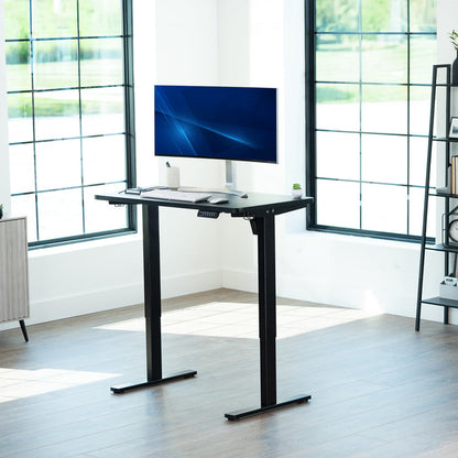 43in x 24in Particle Board Table Top on frame in office space