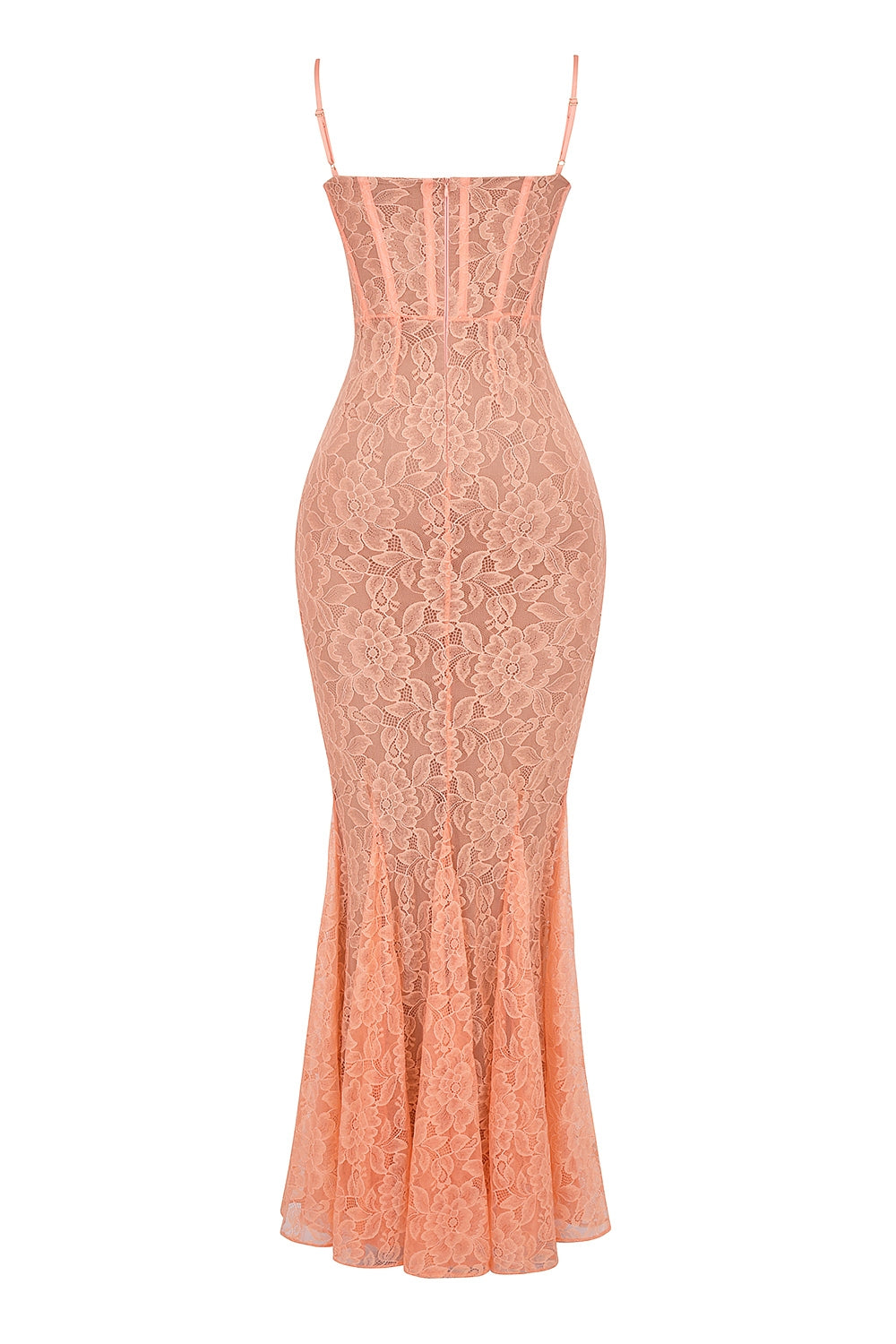 sorbet lace godet maxi dress