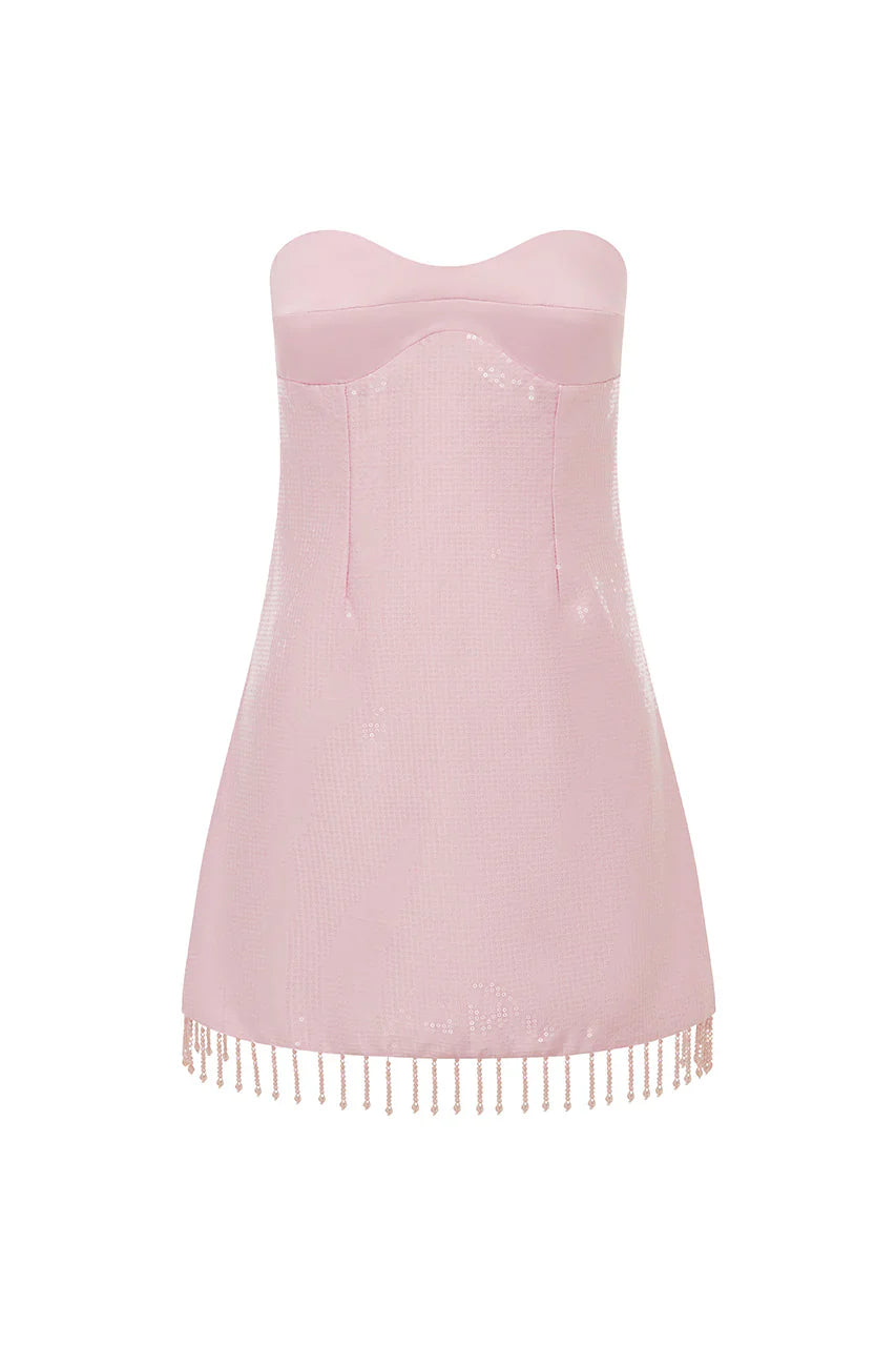MEDINA STRAPLESS MINI DRESS - MUSK