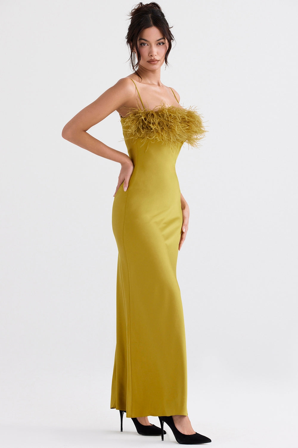 chartreuse maxi dress