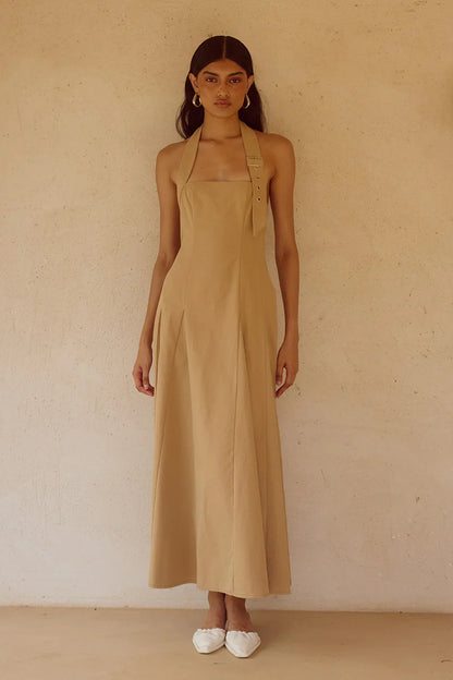 ASTRID HALTER MIDI DRESS - CAMEL