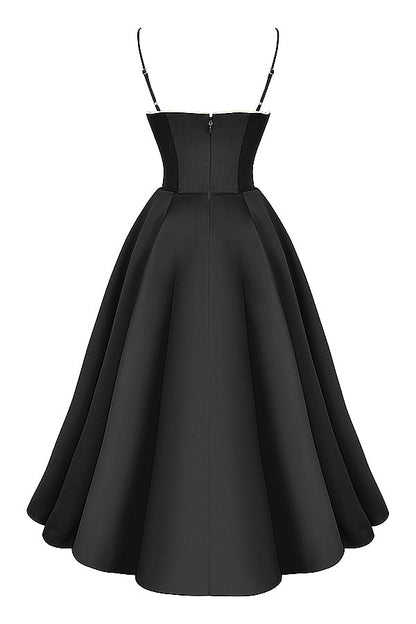 black tulle midi dress
