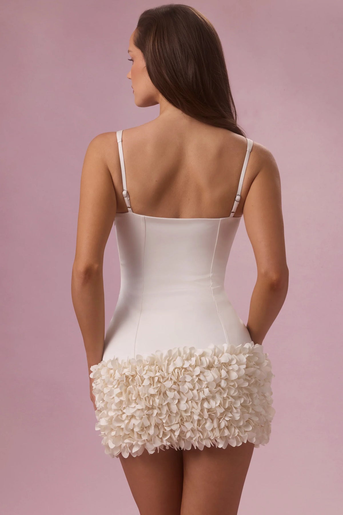Satin Mini Dress in Ivory