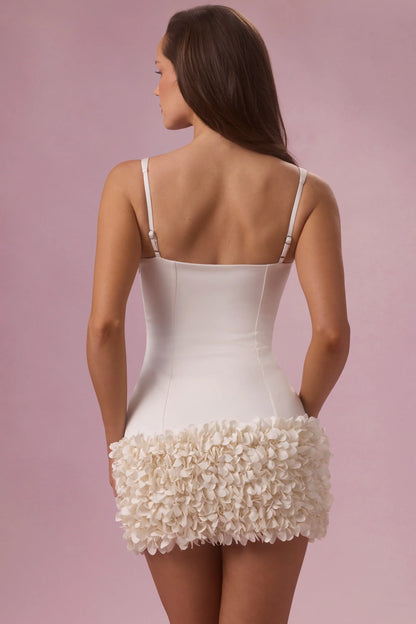 Satin Mini Dress in Ivory