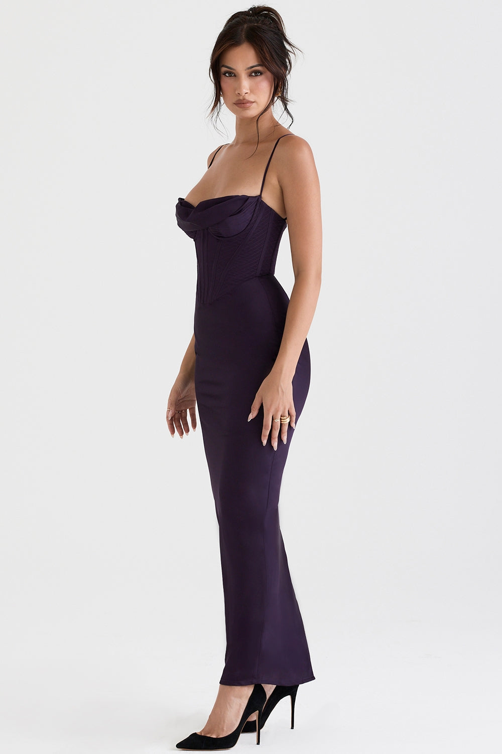night shade corset maxi dress