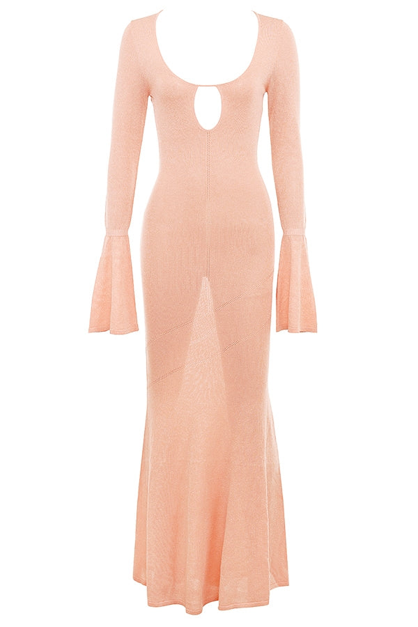 sorbet metallic knit maxi dress