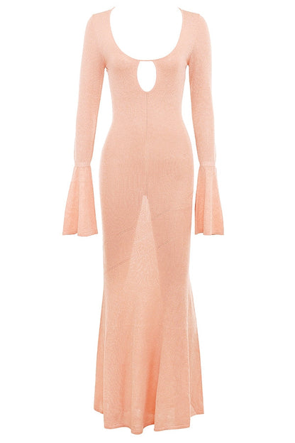 sorbet metallic knit maxi dress