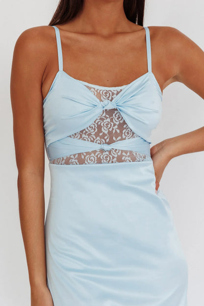 Wyatt Lace Twish Bust Maxi Dress Baby Blue