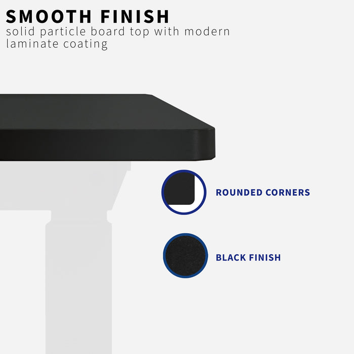 Wide sturdy desk tabletop for office workstation.