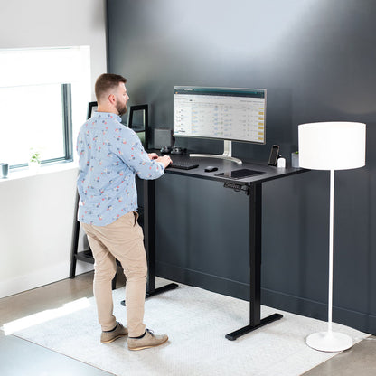 Wide sturdy desk tabletop for office workstation.