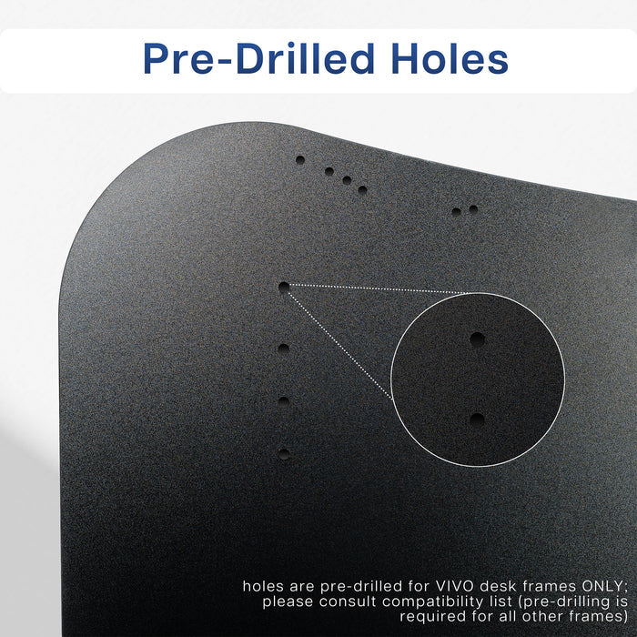 Feature of the pre-drilled holes on underside of tabletop.