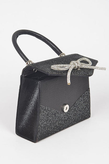 Crystal Bow Elegance Top Handle Bag