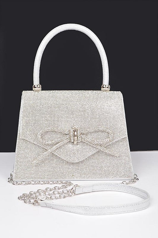 Crystal Bow Elegance Top Handle Bag