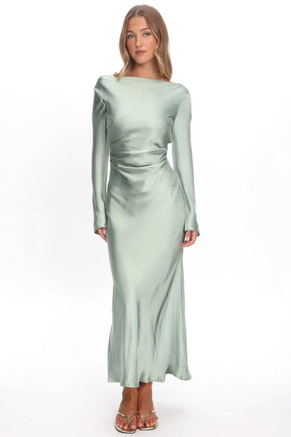 Loveland Cowl Back Midi Dress Sage