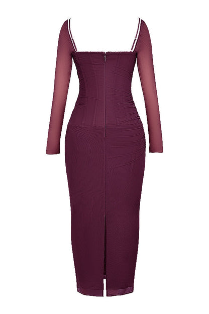 wine maxi dress