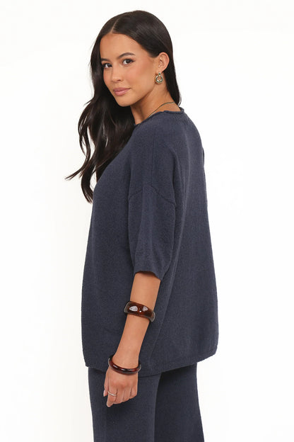 Ashby Knit Top - Navy