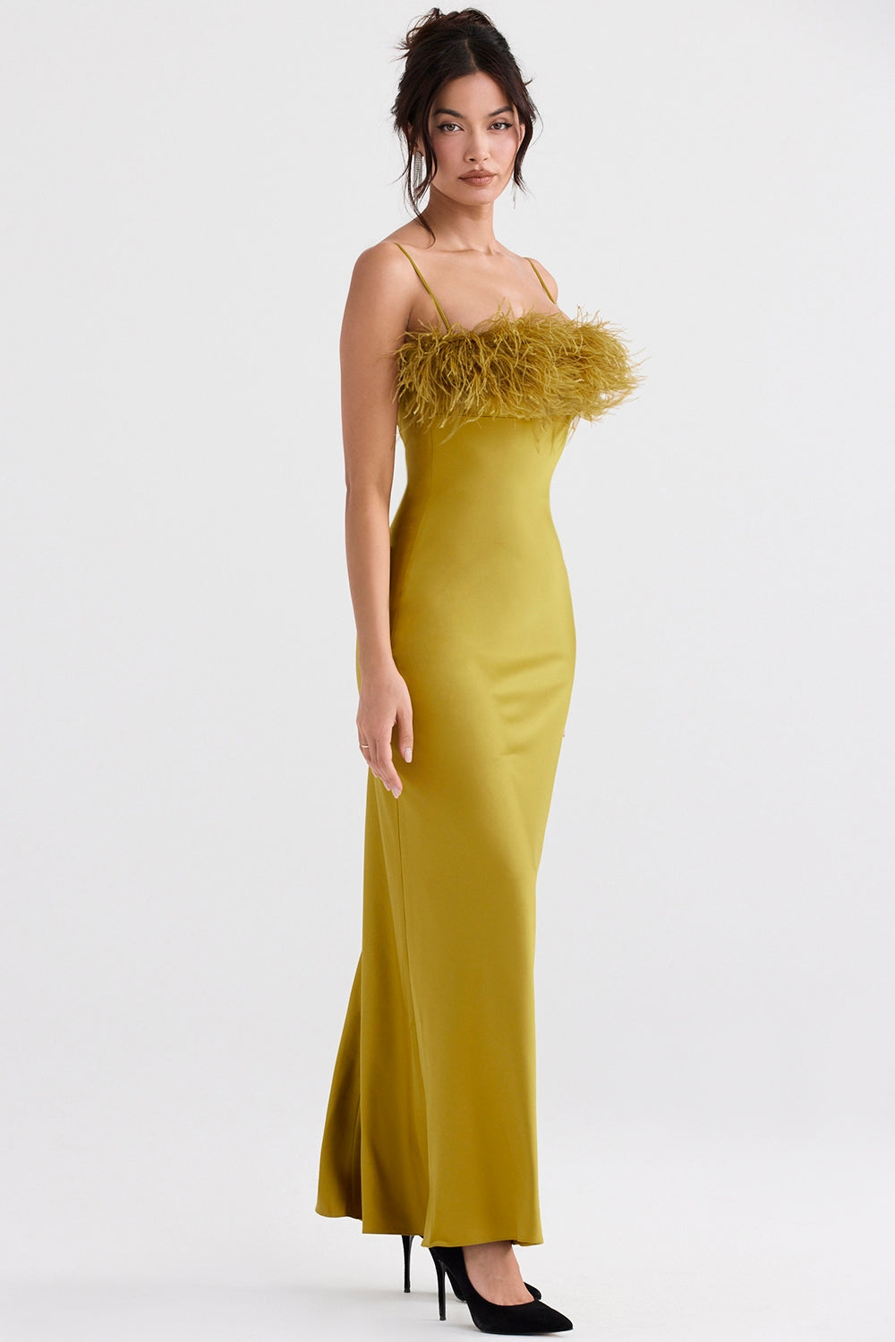 chartreuse maxi dress