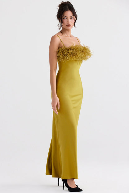 chartreuse maxi dress
