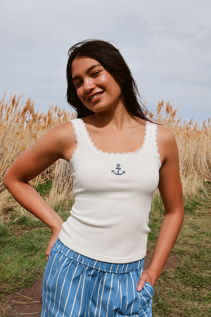 Anchor Embroidered Tank